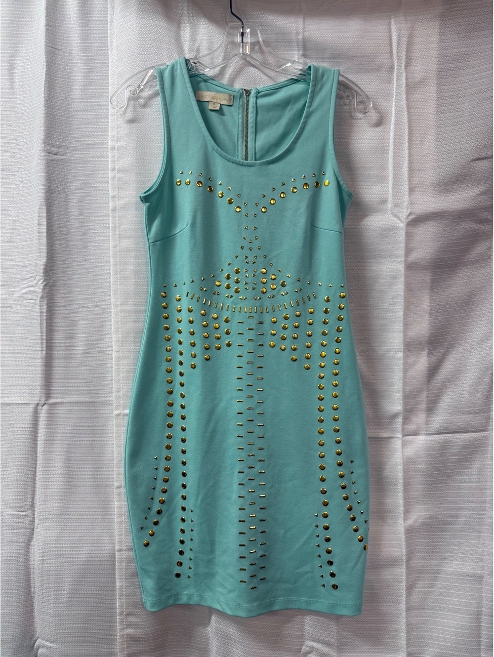 Nicki Minaj Aqua Blue Studded Bodycon Dress Size S